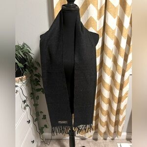 100% Cashmere Made in Scotland Dark Gray Scarf Men’s Women’s Unisex Fringe